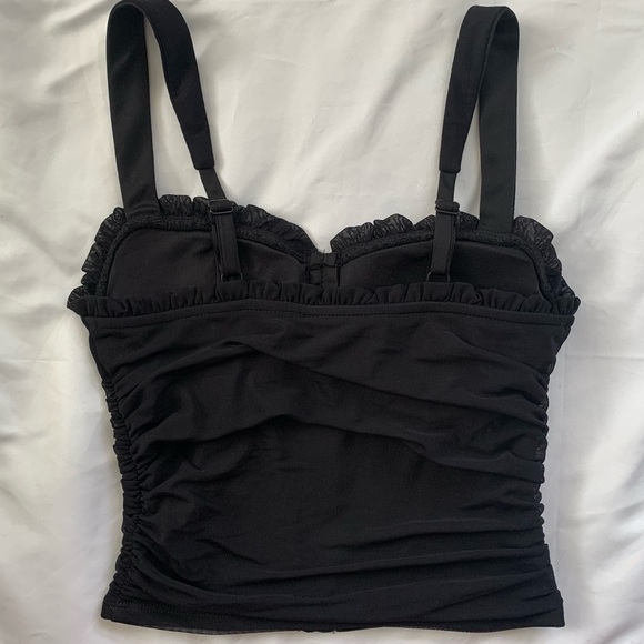 Bustier Corset Crop Top in Black Moa Moa - Picture 3 of 9